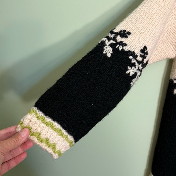 Vintage Express tricot wool high neck, snowflake tunic sweater size S bulky - Picture 5 of 7